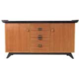 Commode in Mahogany with Ebonized Base and Top by Paul Frankl
