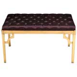 Bench in Brass with Tufted Seat