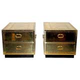 Pair of Brass Clad Side Tables