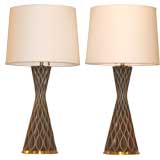 Pair of Sculptural Ceramic Table Lamps by Hansen
