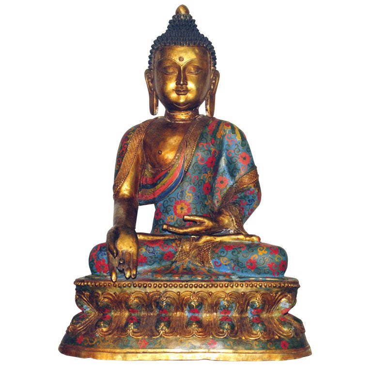 Exquisite Cloisonne Buddha Sold by Karl Springer