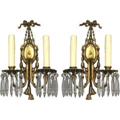 Pair of 1920s French Double-Arm Sconces