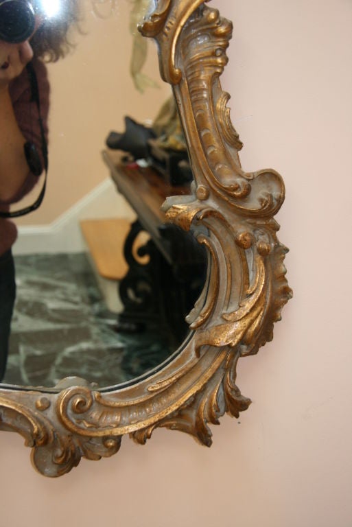 Mid-20th Century Large Italian Carved Giltwood Mirror