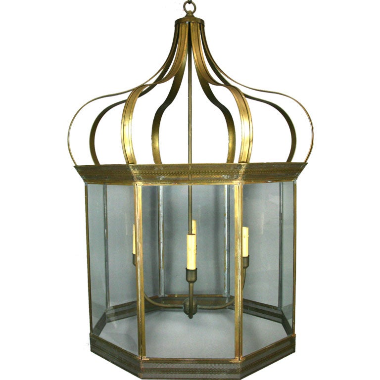 Oversized  Brass  4 light Lantern