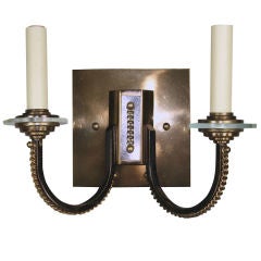 Pair French Double Arm Moderne  Sconce
