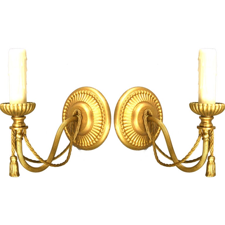 Pair Italian rope sconces (3 pair available)
