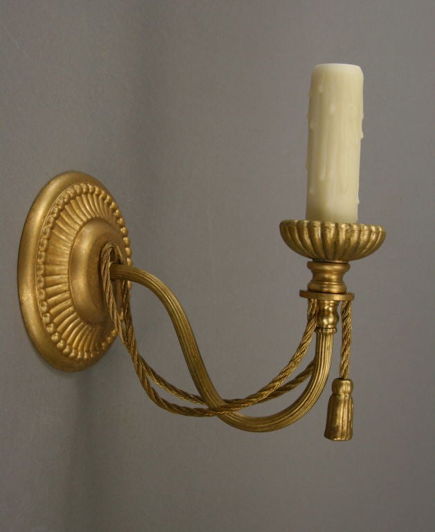 Mid-20th Century Pair Italian rope sconces (3 pair available)
