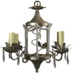 ON SALE Four Arm Silver Beaded Fixture