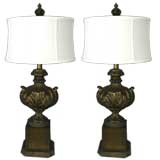 Pair Italian Florentine Gesso Wood Lamps