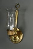 Pair Bubled Glass Hurricane Sconce
