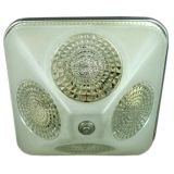 Circa 1930's Deco clear and frosted flushmount