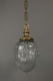 Ribbed Clear crystal Pendant