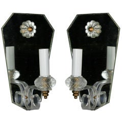 Pair Mirrored French Sconce