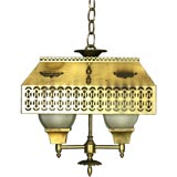 Pierced Brass Frosted Glass lantern  (two available)