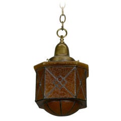 Arts and Craft Amber Glass Pendant