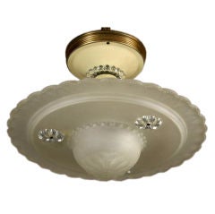 Scallop  Frosted   Glass  Inverted   Dome