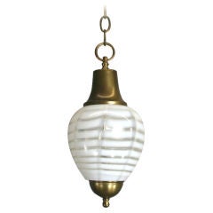 Murano striped glass pendant (2 available)