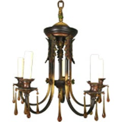Polychrome Amber Glass Chandelier 11