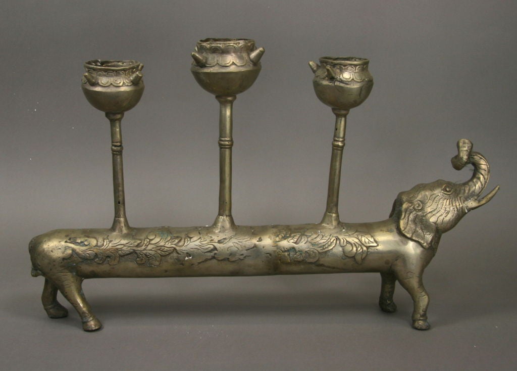 brass elephant candle holder