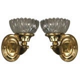 Pair  Polished BrassTorchiere Sconces(2 pair available)