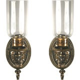Pair Darkned Brass Hurricane Sconce (Four pair available)