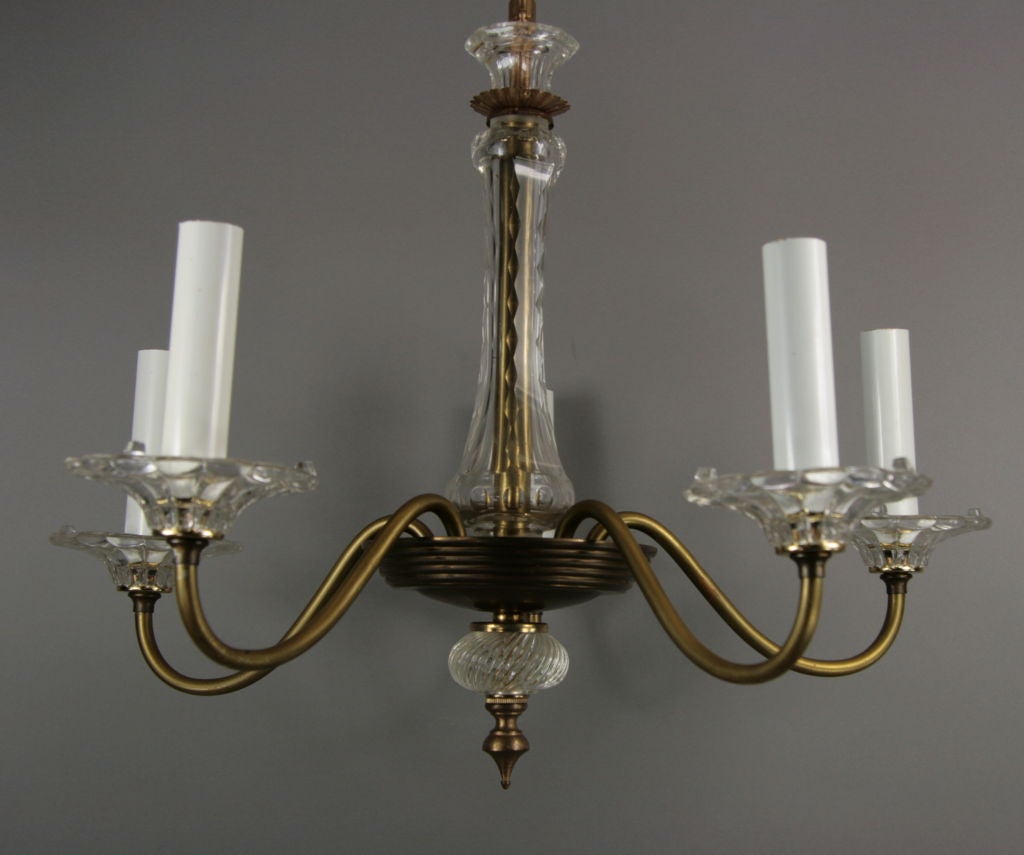 Crystal and Brass  Ceiling Light