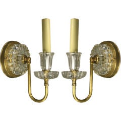 Pair Single Arm Bubble Glass Sconce