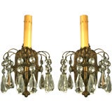 Pair  Crystal  Drops Sconce