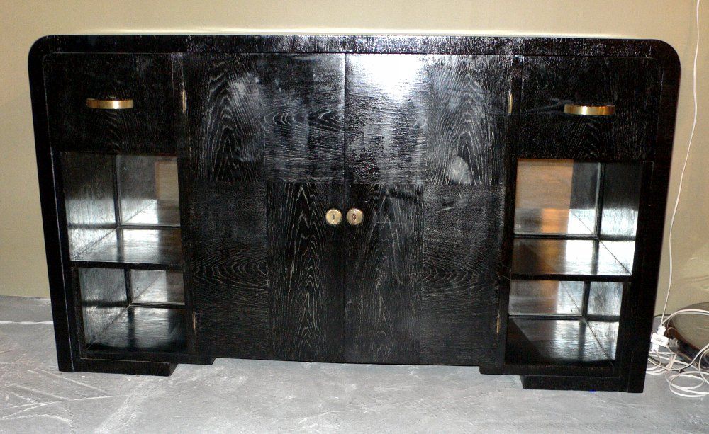 Mid-Century Modern Blackened Oak Cabinet For Sale