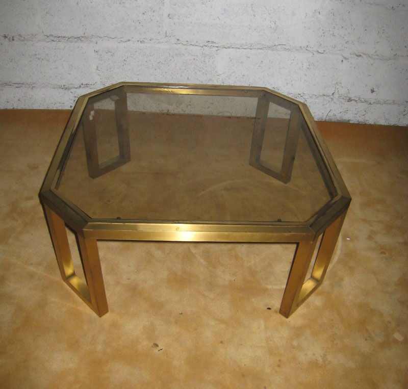 Original octagonal Maison Jansen coffee table.