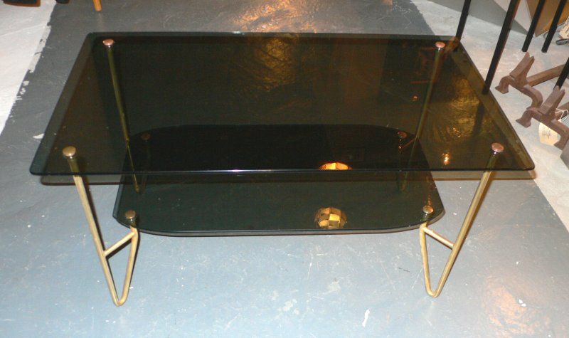 Mid-20th Century Pair of Smoked Glass Coffee Tables