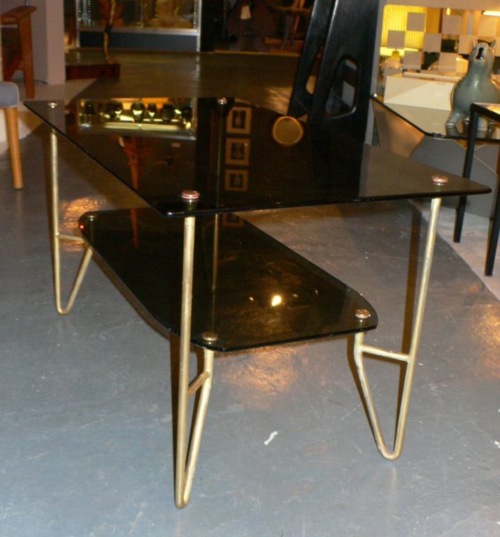 Pair of Smoked Glass Coffee Tables 2