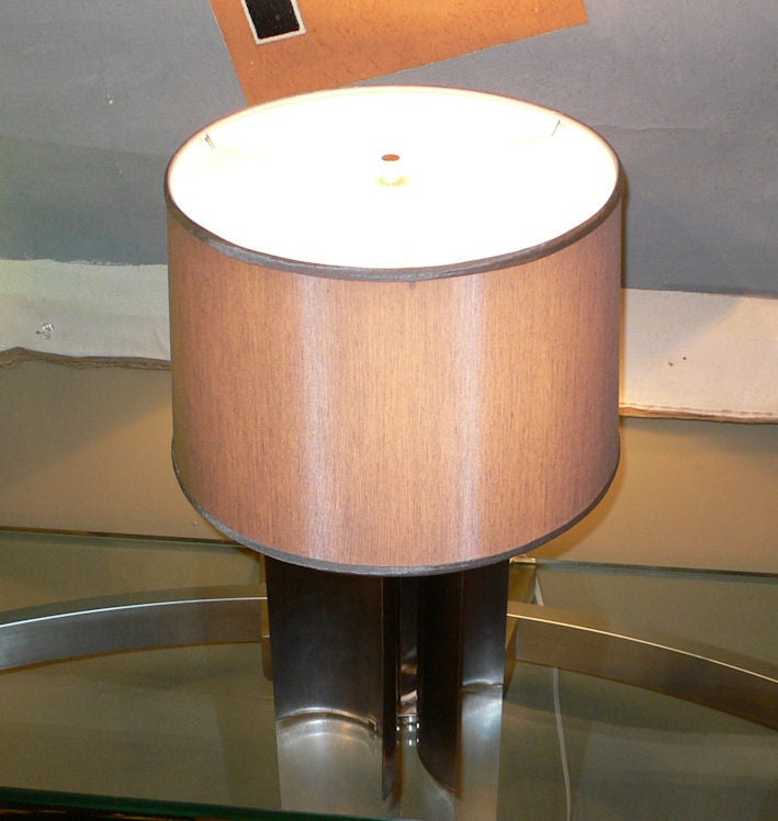 20th Century Stainless Curved Lamp For Sale