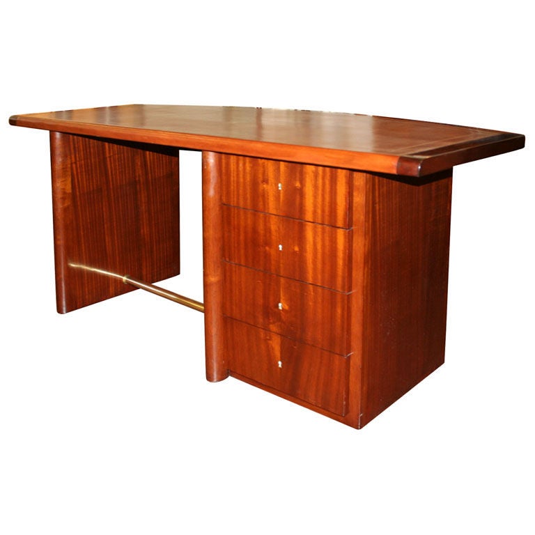 curved mahogany desk