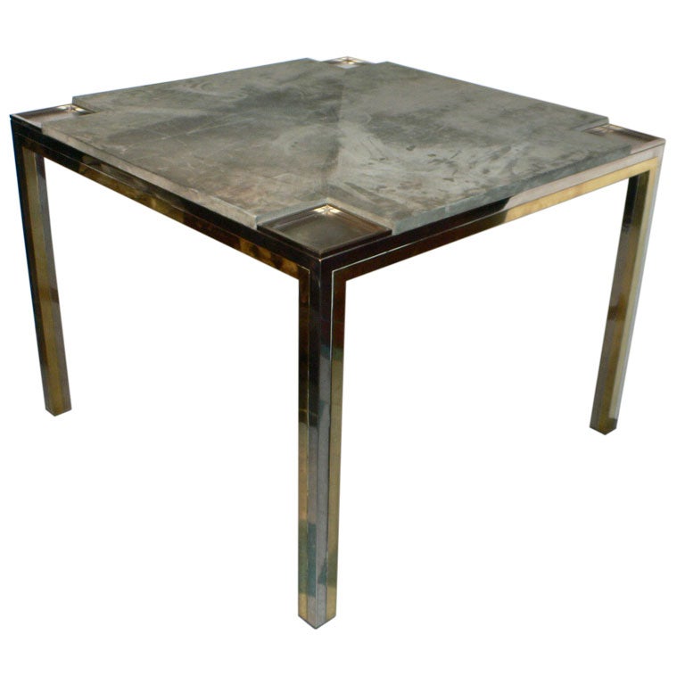 Brass Large Game Table by Jansen