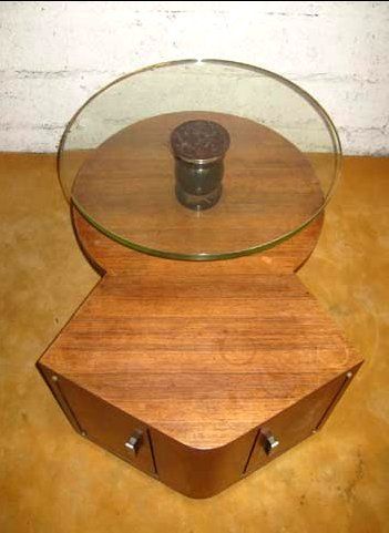 French Rosewood Centre Cabinet/Glass Table by Vallin, 1930 For Sale