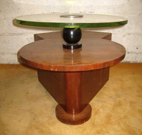 Rosewood centre cabinet/glass table by Vallin, 1930. Located in France.
