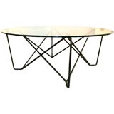 large sculptural metal/glass coffee table