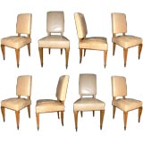 american walnut set of 8 dining chairs