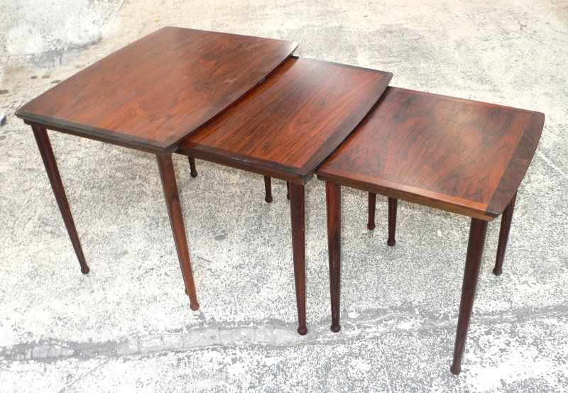 Scandinavian Rosewood  Nesting Tables For Sale