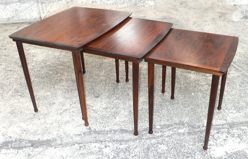 Rosewood  Nesting Tables In Good Condition For Sale In Brooklyn, NY