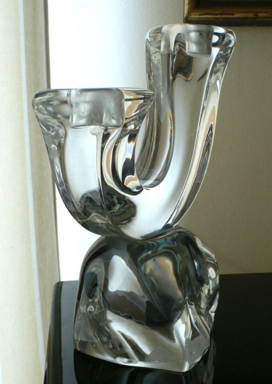 Paire de chandeliers en cristal de Daum Bon état - En vente à Brooklyn, NY