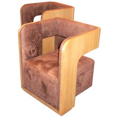 pair of oriental modernist clubchairs