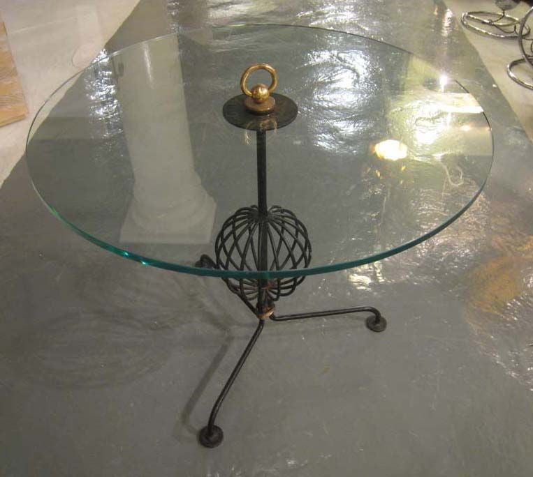 Mid-Century Modern Glass End Table For Sale