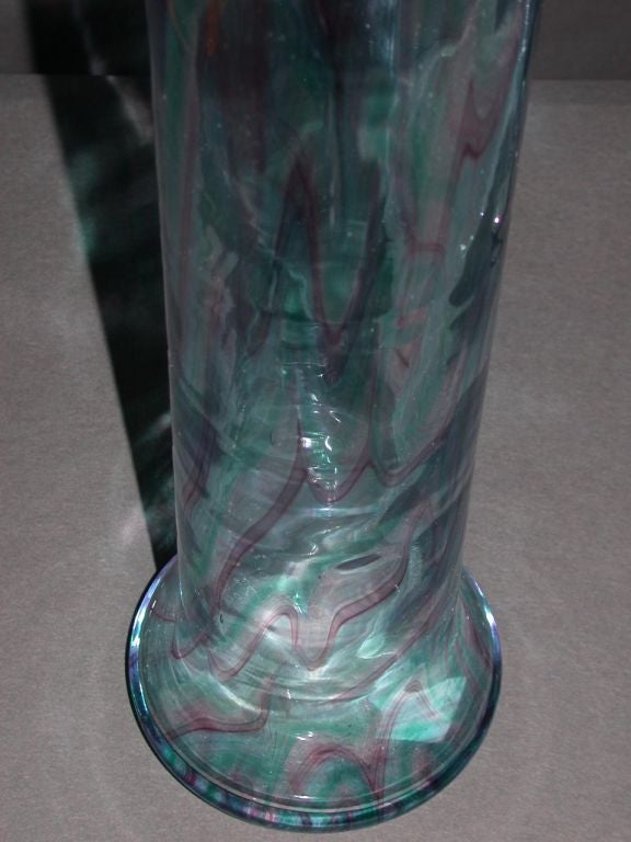 Italian Pair of Hand Blown Murano Glass Vases