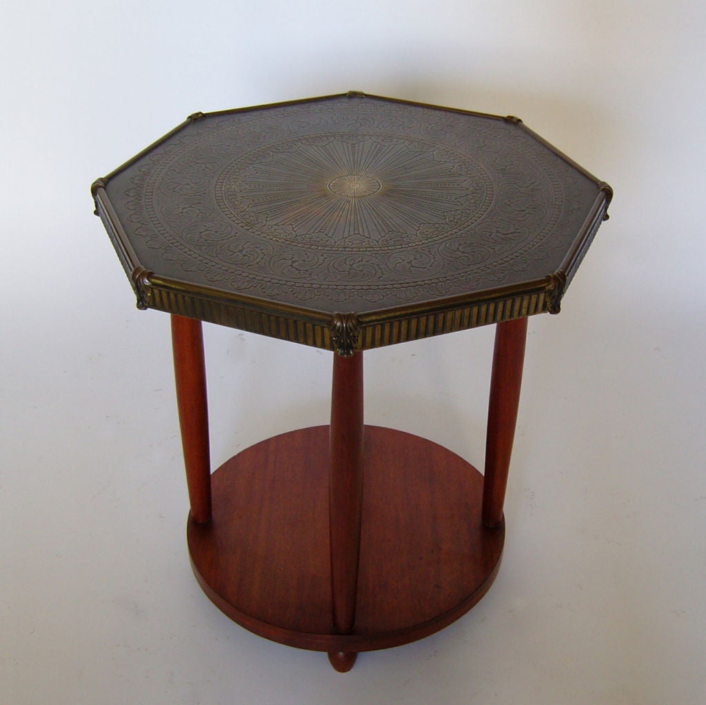 Mahogany Side Table with a Copper top