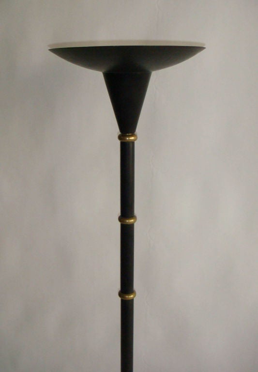 European Black And Brass Floor Lamp