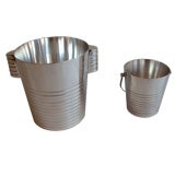 Luc Lanel Silver Plated Champagne and Ice Buckets for Christofle