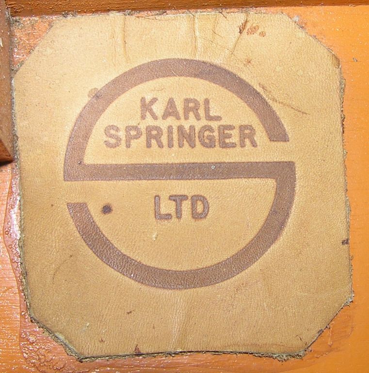American Karl Springer Batik-Covered Coffee Table