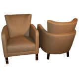 Pair of Custom 1920's Club Chairs by Axel Einar Hjorth for NK